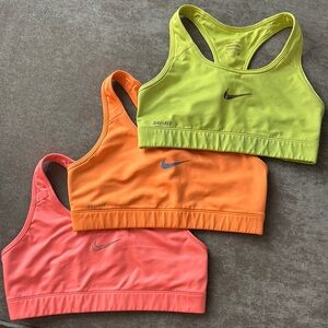 Nike Women's Dri-FIT Sports Bra Set - Neon Green, Orange, Red
